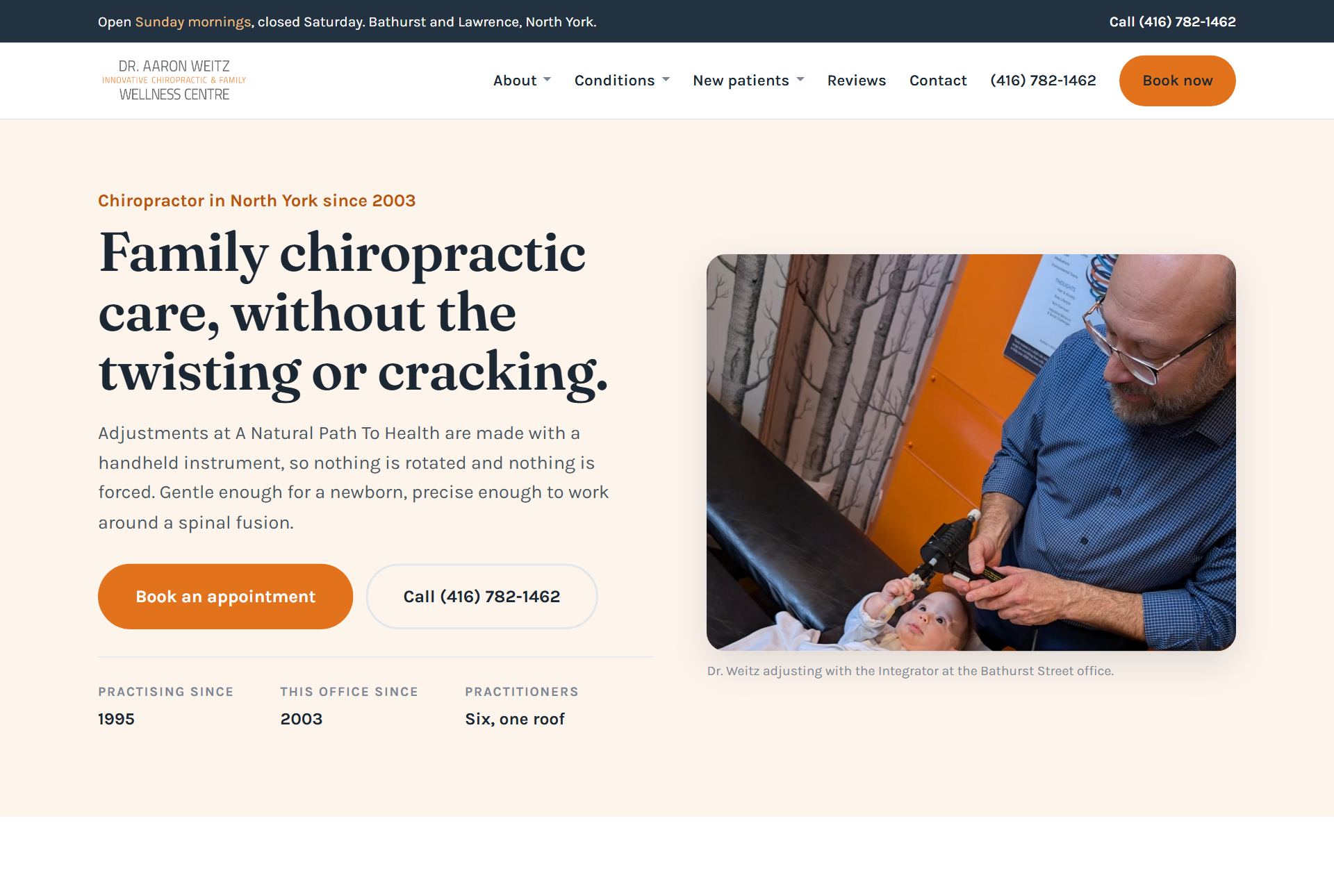 A clinic website built by MoFluent