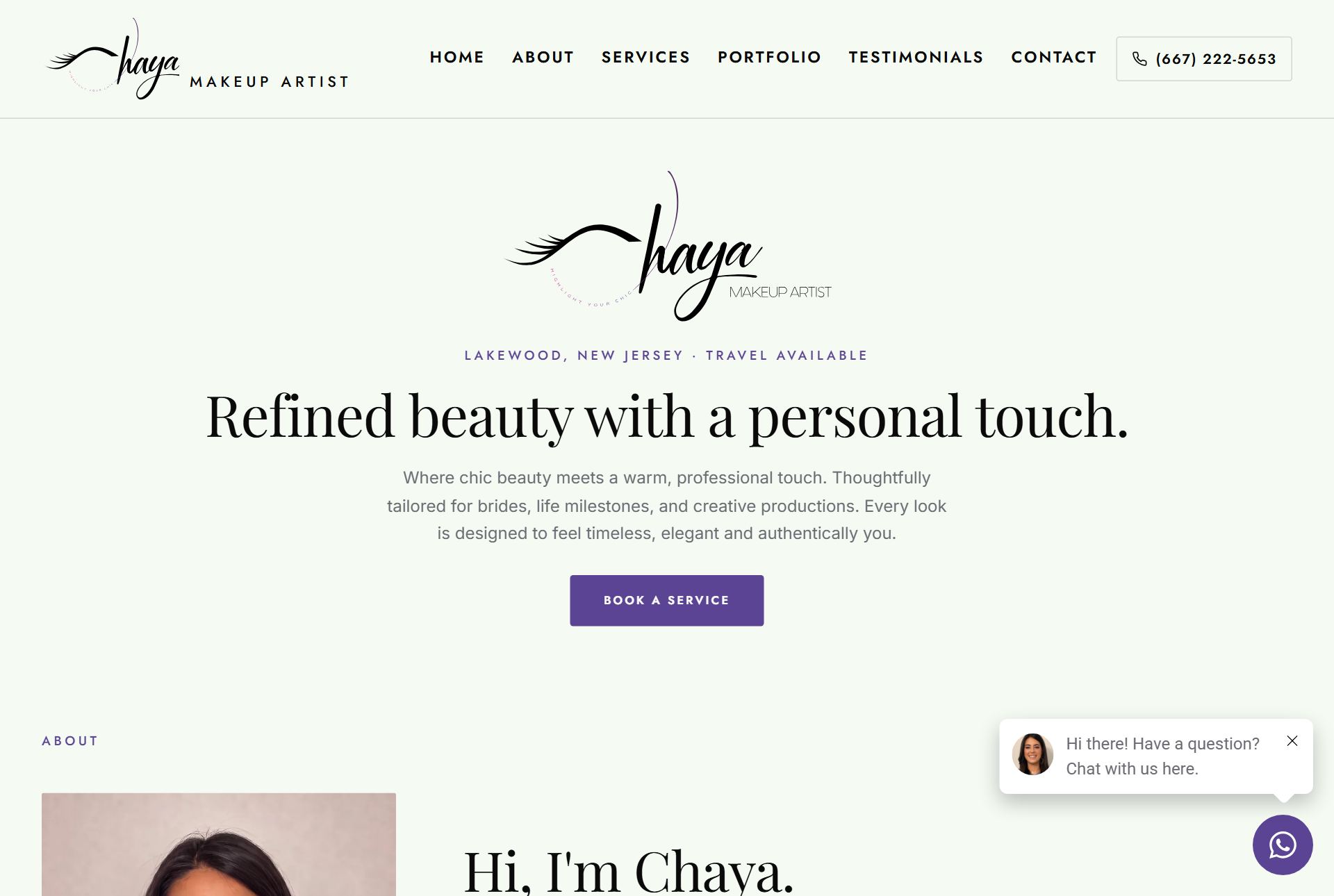 Makeup by Chaya website